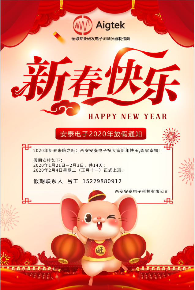 【恭賀新春】Aigtek全體員工祝大家2020年鼠年大吉！萬事如意！